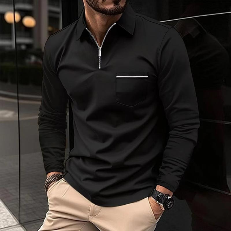 Romeo Men's Long Sleeve Cotton Jersey Polo Shirt | Classic Soft Knit Polo for Men | Smart Casual Everyday & Weekend Wear