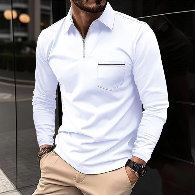 Romeo Men's Long Sleeve Cotton Jersey Polo Shirt | Classic Soft Knit Polo for Men | Smart Casual Everyday & Weekend Wear
