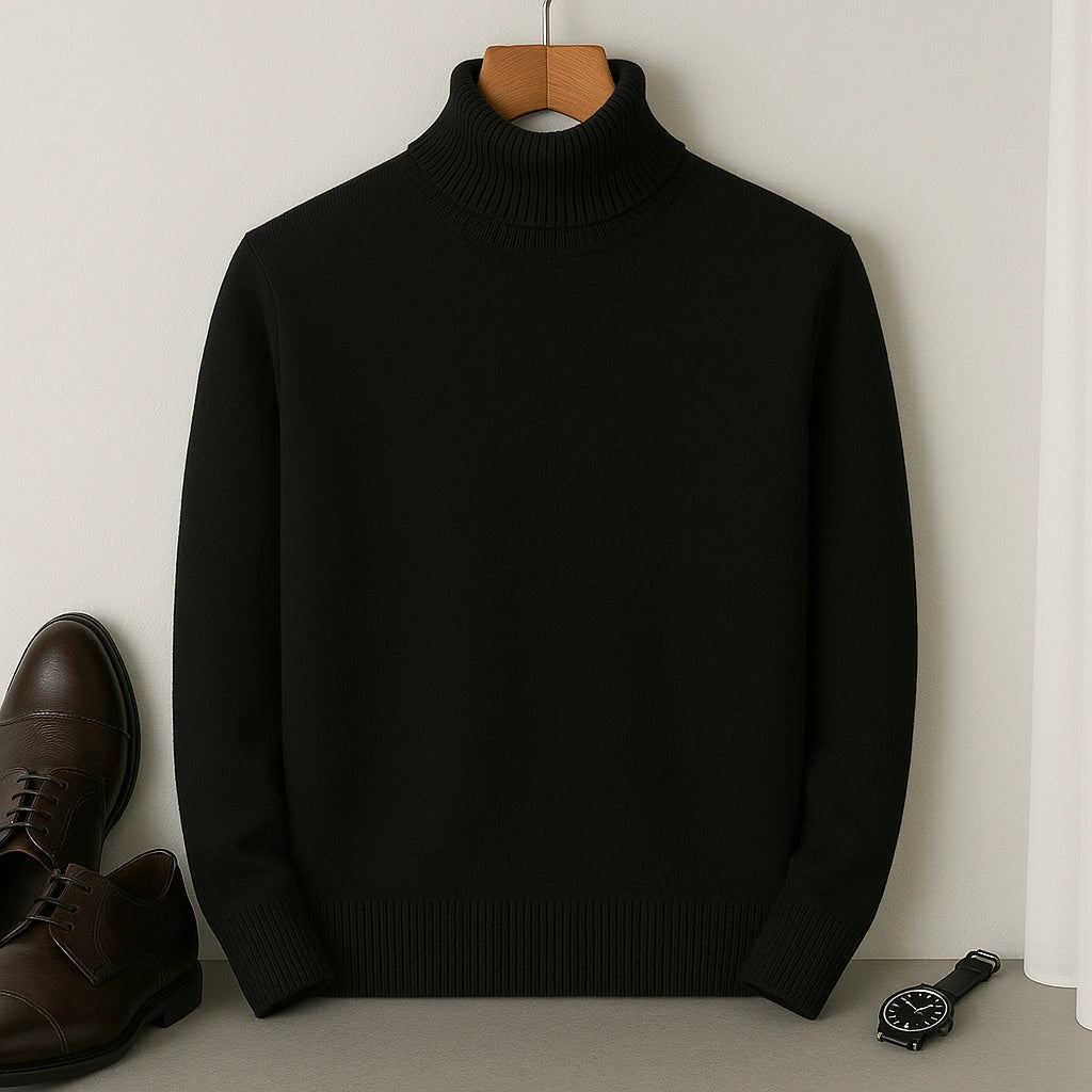 Gauthier Men's Cashmere Blend Turtleneck Sweater | Soft Luxury Roll Neck Jumper for Men