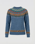 Reykja Women's Vintage Icelandic Knit Wool Blend Sweater | Premium Comfort Fair Isle Crew Neck Jumper for Women | Chic Heritage Pattern