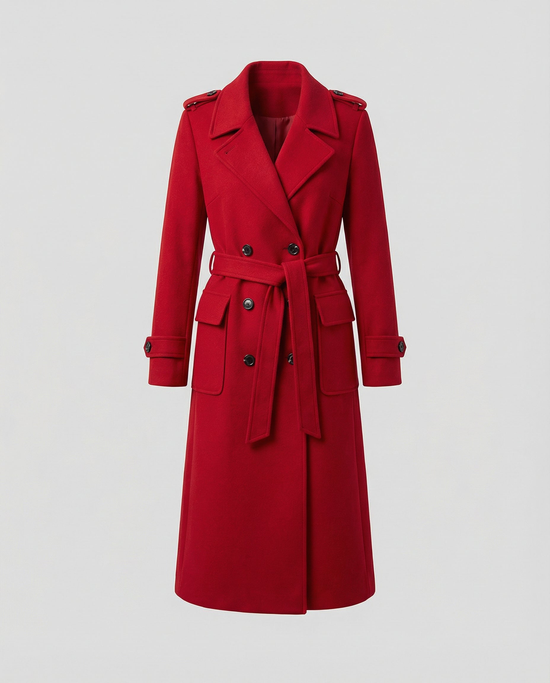 Magnolia Women's Oversized Double-Breasted Wool Blend Coat | Full Length Maxi Wool Coat for Women