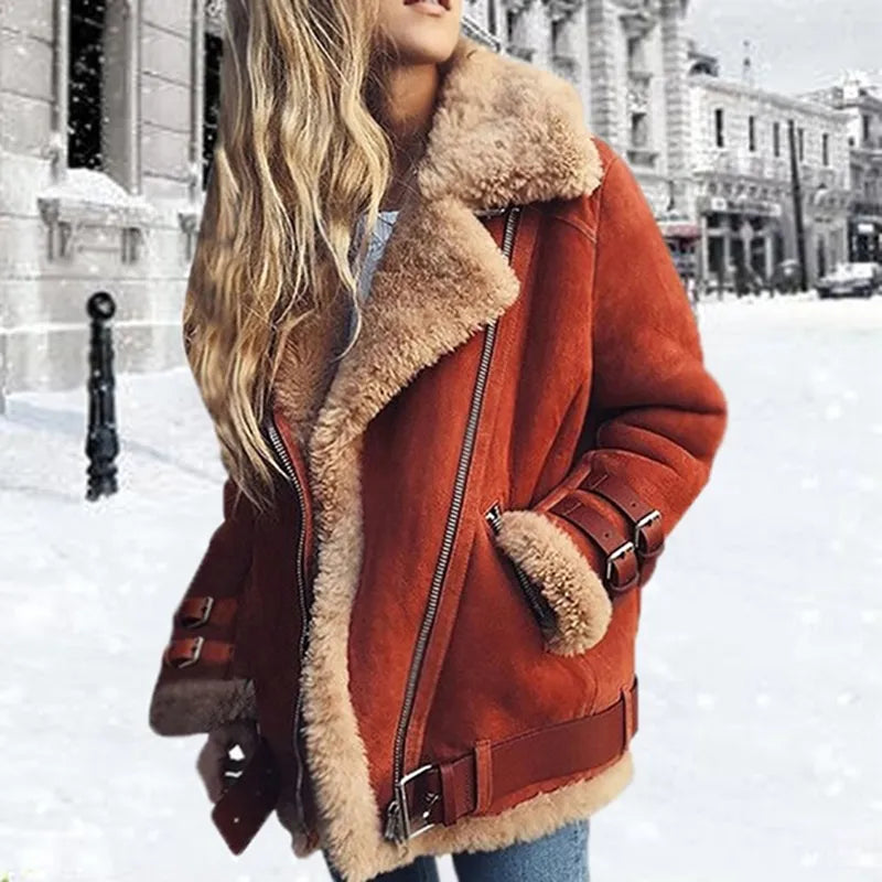 Harlow Women's Leather Buckle Jacket | Casual Everyday Vegan Leather Jacket for Women