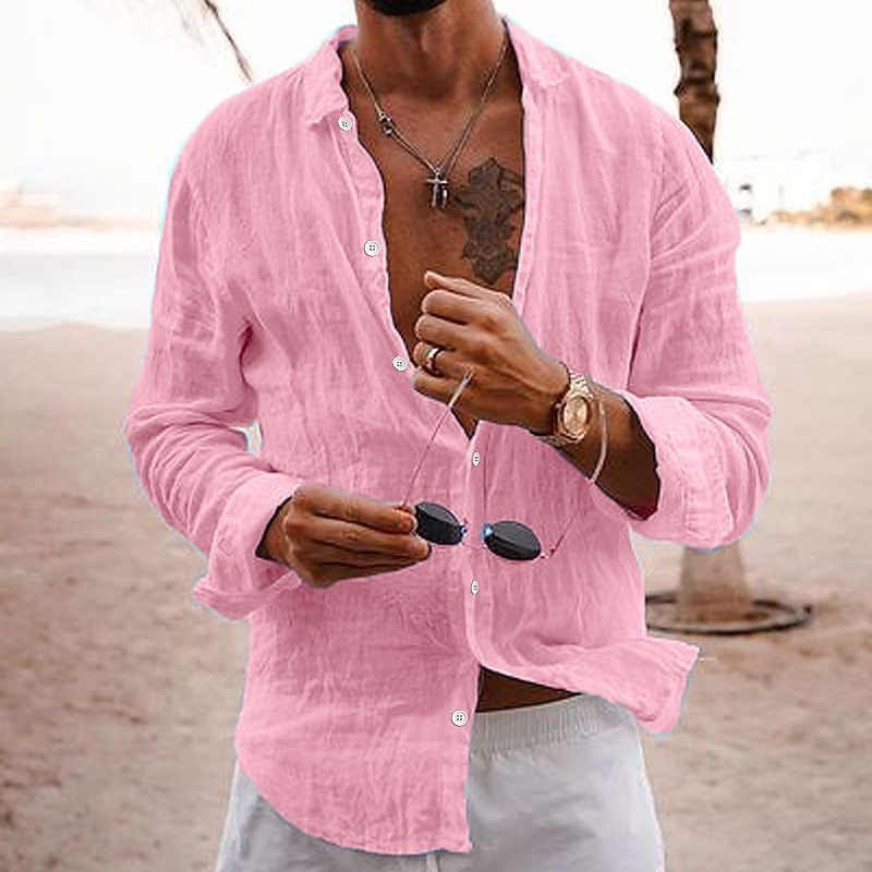Francesco Men's Summer Cotton Shirt | Lightweight Breathable Button-Down Shirt for Men | Casual Holiday & Everyday Summer Wear