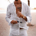 Francesco Men's Summer Cotton Shirt | Lightweight Breathable Button-Down Shirt for Men | Casual Holiday & Everyday Summer Wear