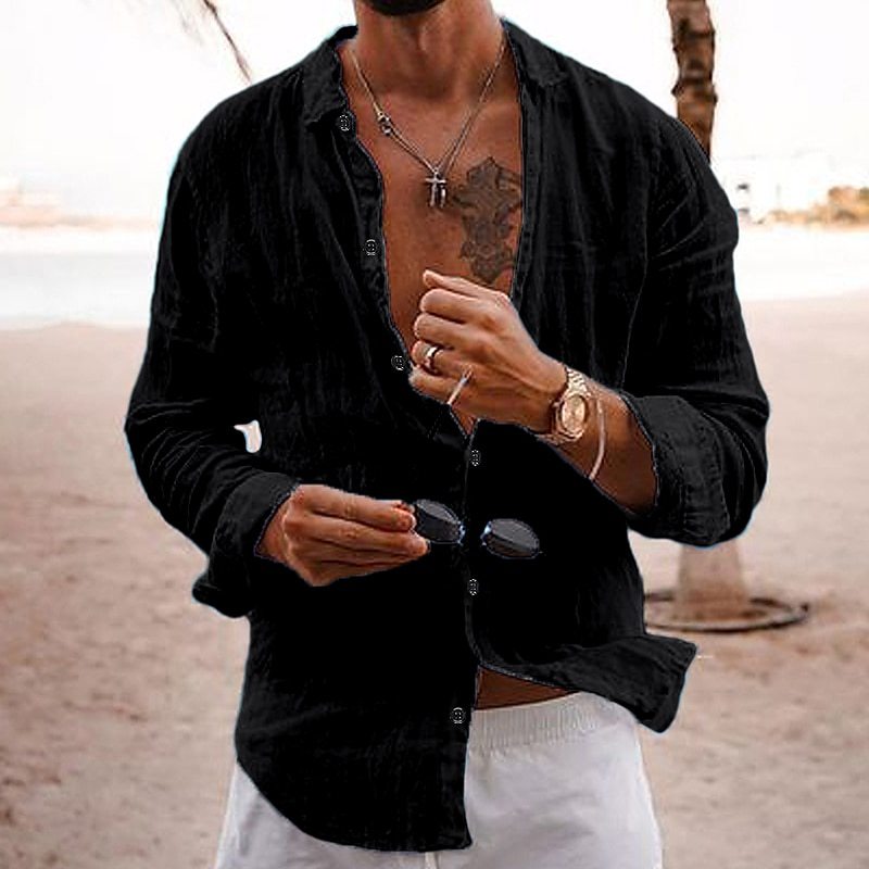 Francesco Men's Summer Cotton Shirt | Lightweight Breathable Button-Down Shirt for Men | Casual Holiday & Everyday Summer Wear