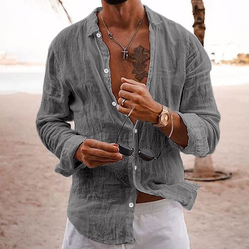 Francesco Men's Summer Cotton Shirt | Lightweight Breathable Button-Down Shirt for Men | Casual Holiday & Everyday Summer Wear