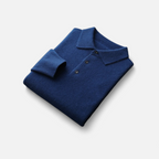 Marcello Men's Merino Wool Blend Long Sleeve Polo Sweater | Luxury Soft Knit Polo Shirt for Men | Smart Casual Everyday Knitwear