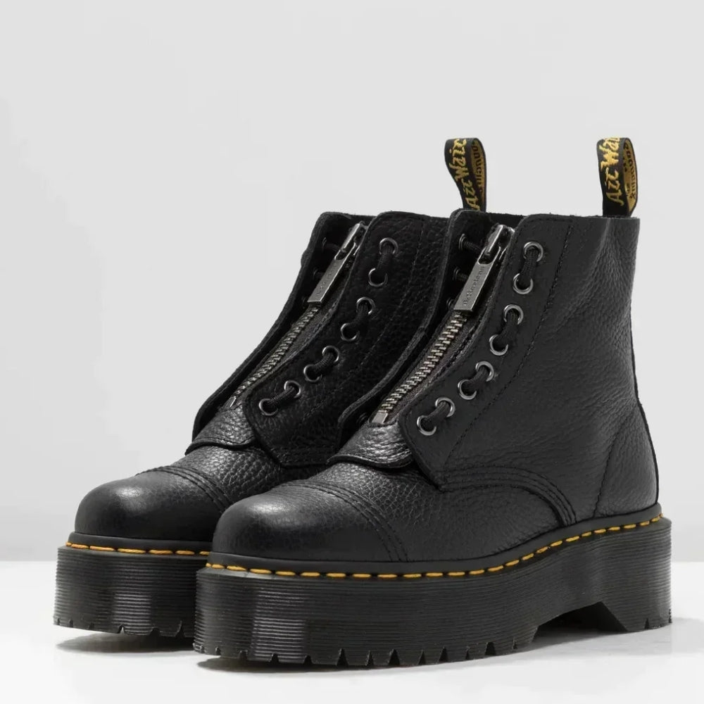 Lyra Women's Platform Mid-Calf Boots | Leather Boots for Women | Everyday Smart Casual Street Style Footwear