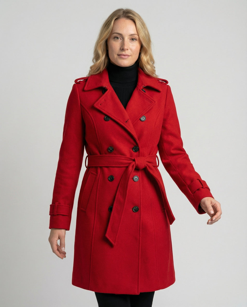 Magnolia Women's Oversized Double-Breasted Wool Blend Coat | Full Length Maxi Wool Coat for Women