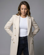 larisse Women's Double-Breasted Wool Cashmere Blend Coat | Tailored Mid-Length Winter Coat for Women | Chic Smart Casual