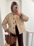 Féline Women's Elegant Leopard-Lined Zip-Up Jacket | Chic Modern Everyday Jacket for Women