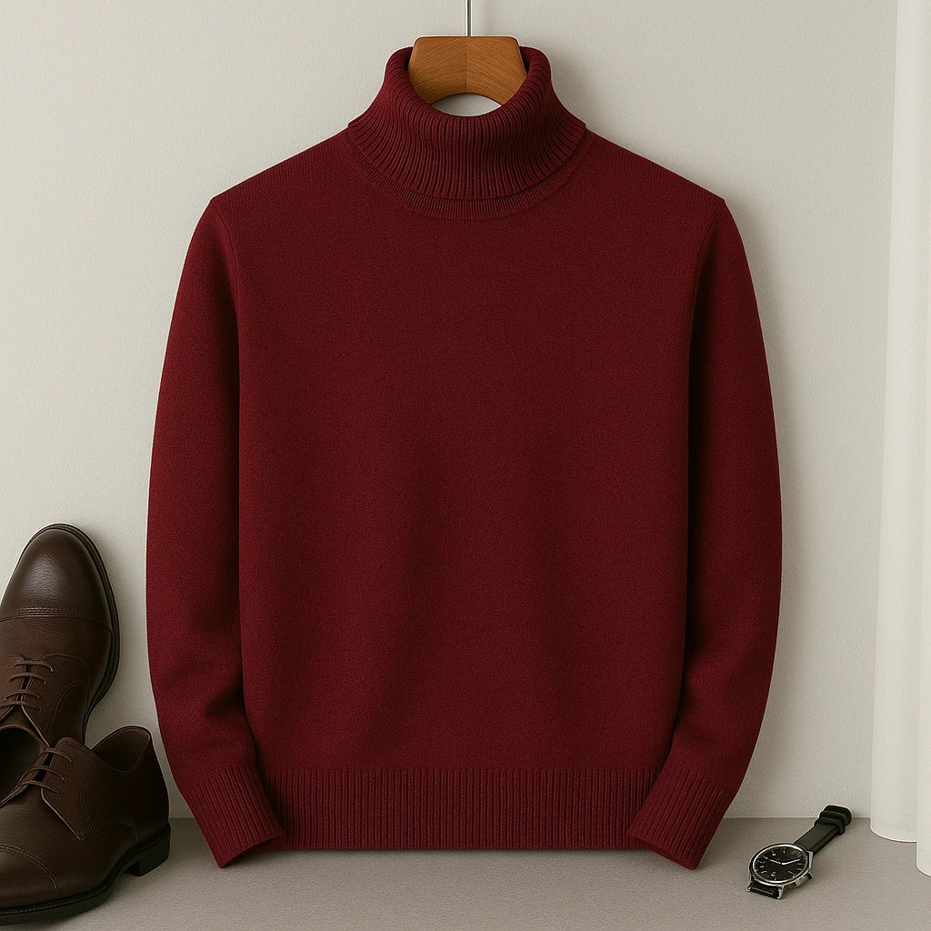 Gauthier Men's Cashmere Blend Turtleneck Sweater | Soft Luxury Roll Neck Jumper for Men