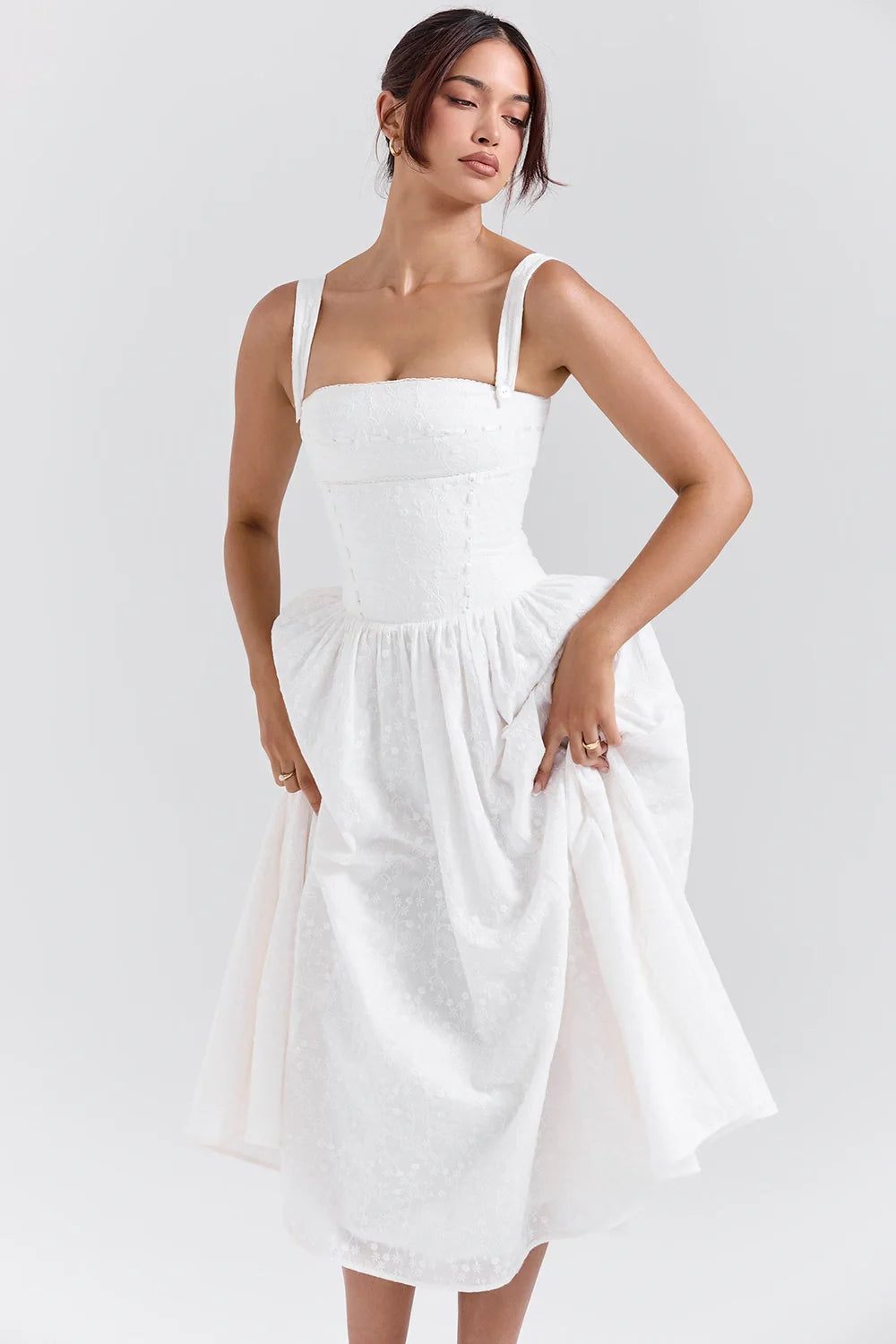 Apolline Women's Midi Sundress | Flowy Lightweight Summer Midi Dress for Women | Boho Chic Holiday & Everyday Style