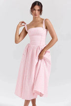 Apolline Women's Linen Cotton Midi Sundress | Summer Occasion Dress | Casual, Work & Evening
