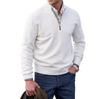 Adrian Men's Cashmere Blend Half-Zip Sweater | Luxury Soft Knit Half Zip Jumper for Men | Smart Casual Everyday Knitwear
