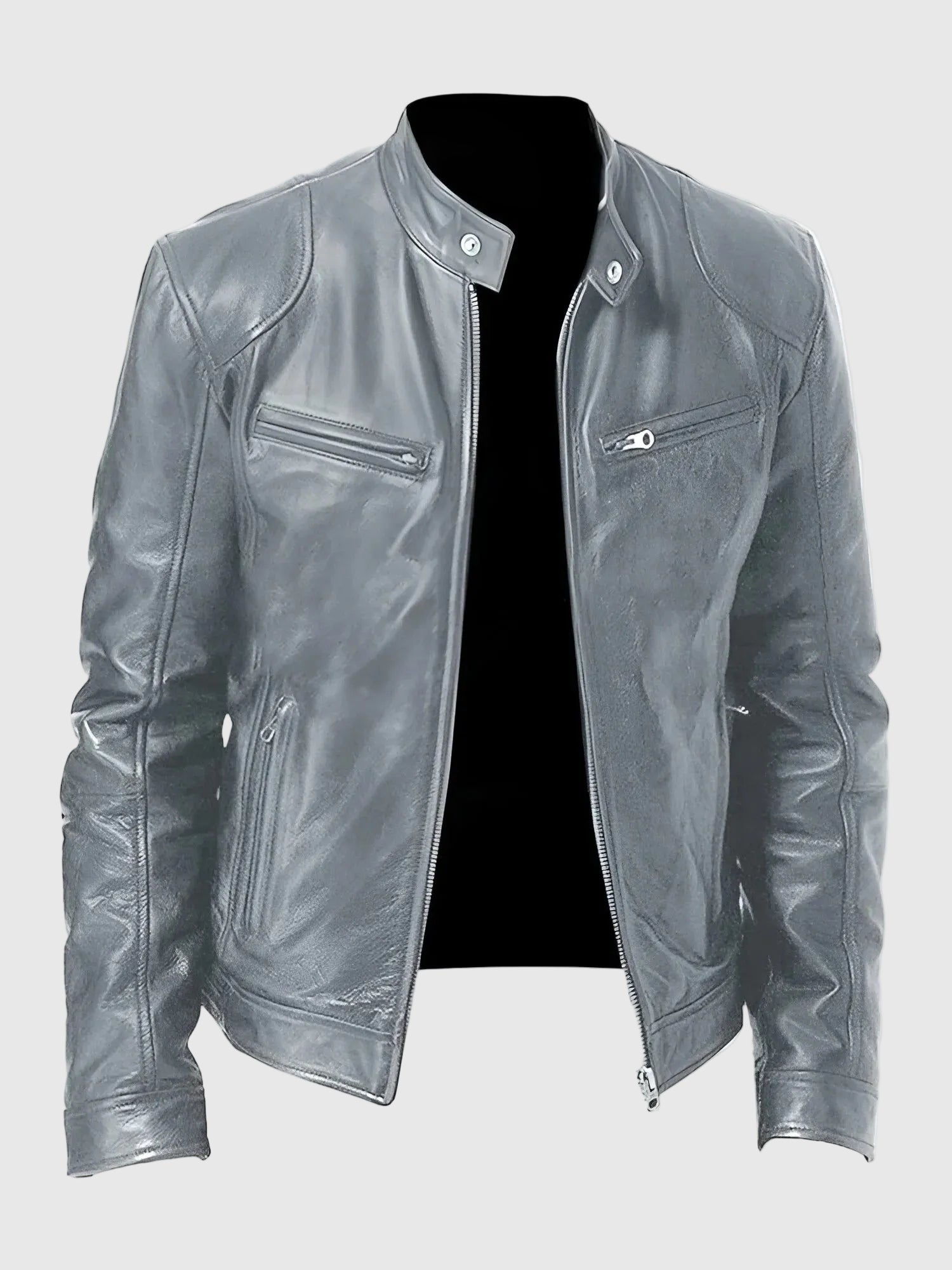 Maverick Men's Casual Faux Leather Biker Jacket | Vegan Leather Moto Jacket for Men | Stylish Versatile Everyday Street Style Outerwear