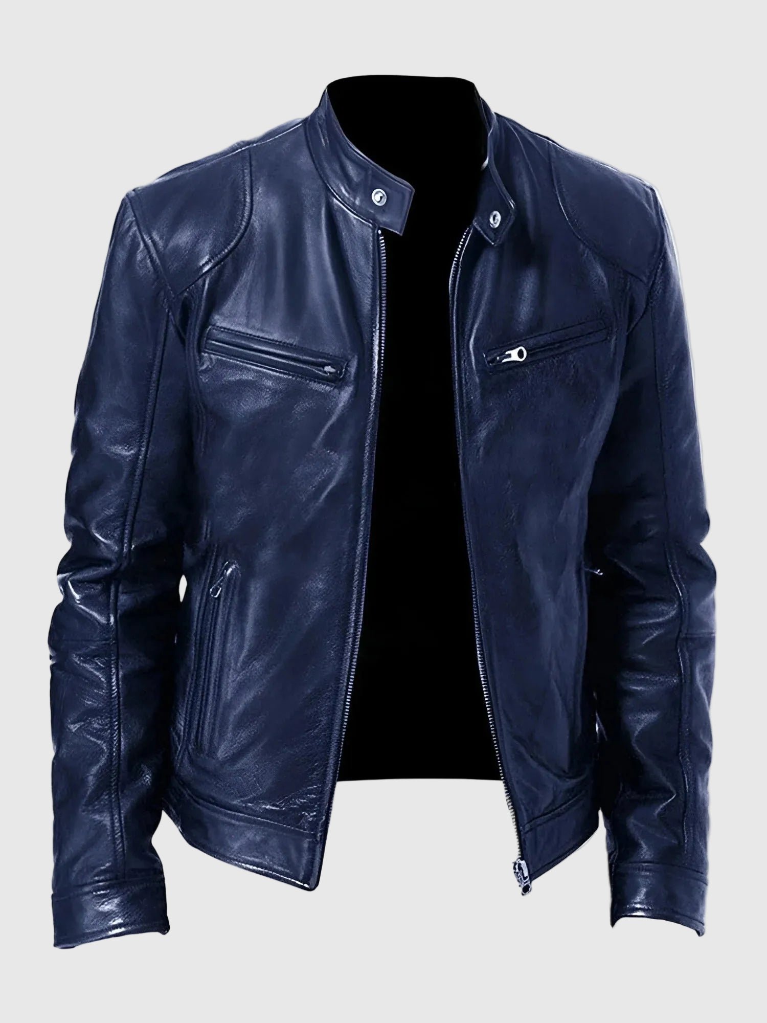 Maverick Men's Casual Faux Leather Biker Jacket | Vegan Leather Moto Jacket for Men | Stylish Versatile Everyday Street Style Outerwear