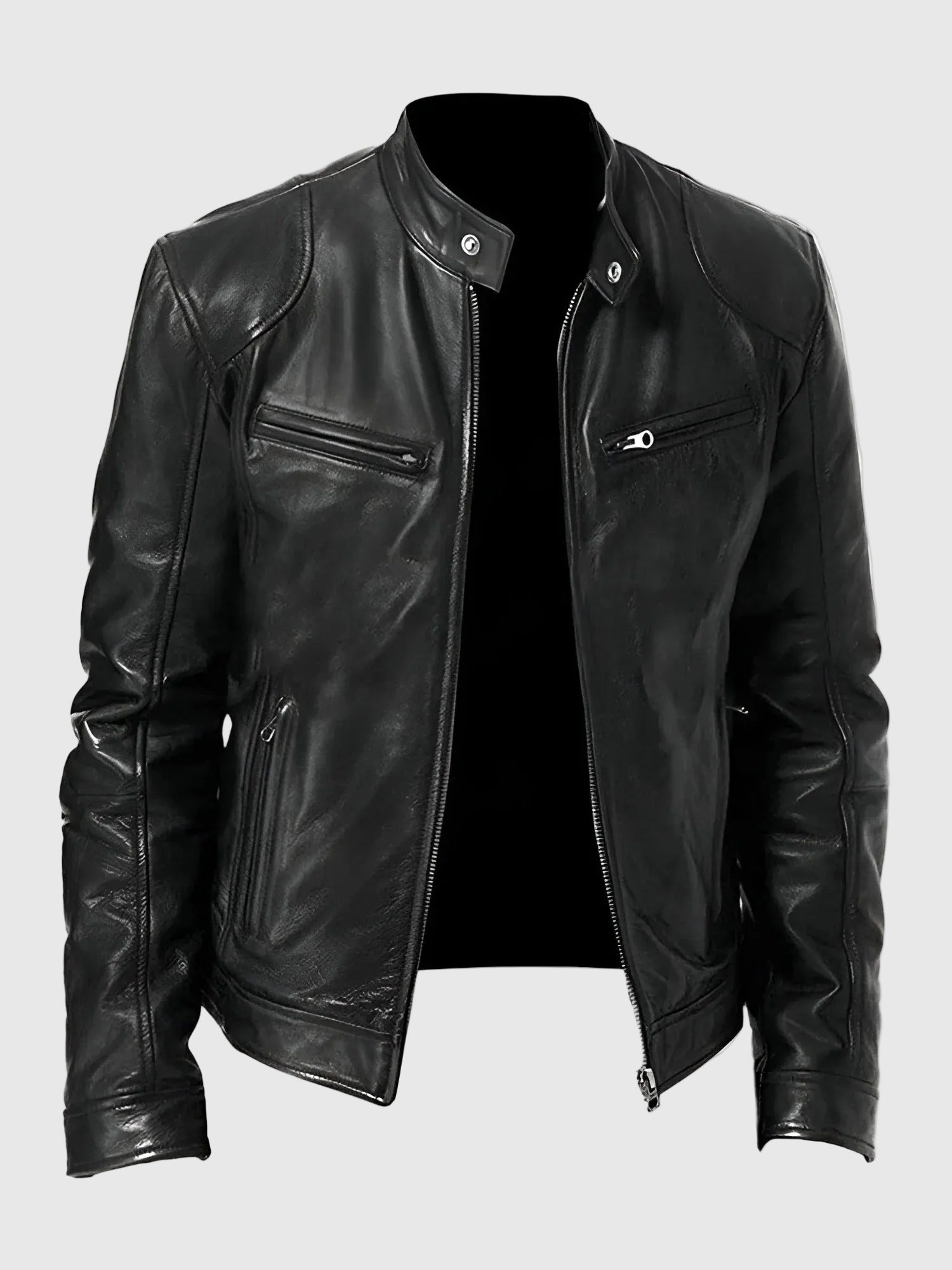 Maverick Men's Casual Faux Leather Biker Jacket | Vegan Leather Moto Jacket for Men | Stylish Versatile Everyday Street Style Outerwear